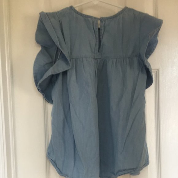 Girls DENIM Co. Blue Ruffle Top Sz 12-13 Yrs - Picture 2 of 2